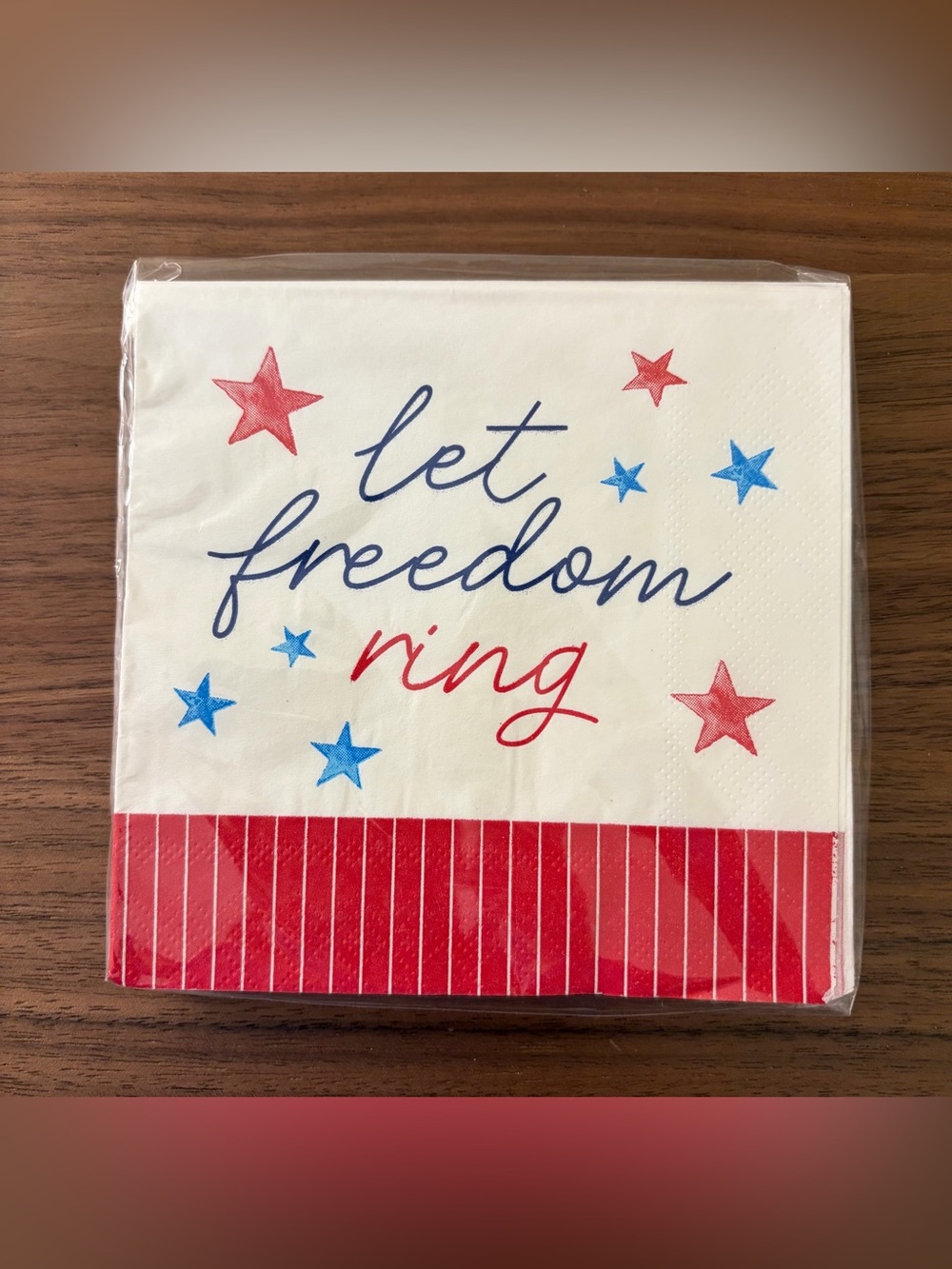 Celebrate It Let Freedom Ring Patriotic Beverage Napkins 20 Count New